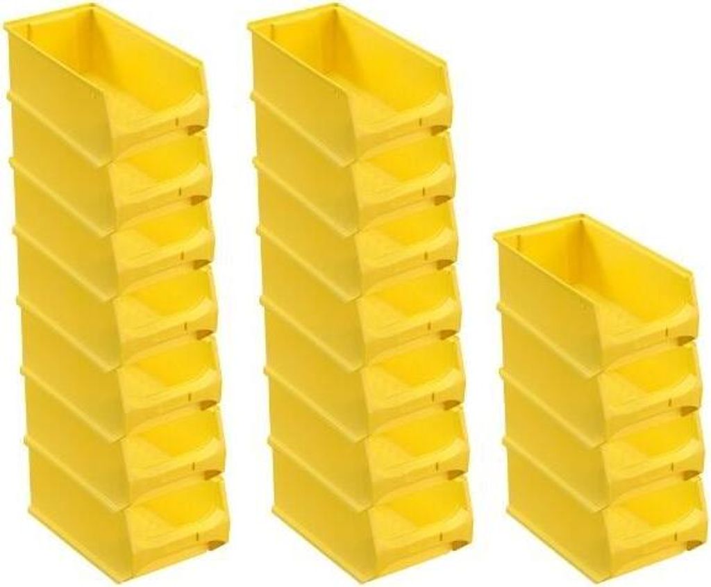 SuperSparSet 18x Gelbe Sichtlagerbox 4.0 | HxBxT 15x20x35cm | 7,2 Liter | Sichtlagerbehälter, Sichtlagerkasten, Sichtlagerkastensortiment, Sortier...