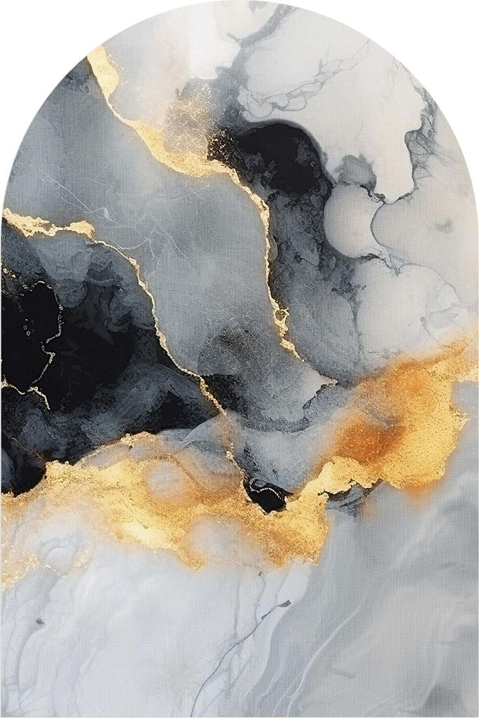 DEQORI Fototapete Rundbogen 100x150 cm 'Glanz in Stein' Wand Tapete Leinwand Sticker