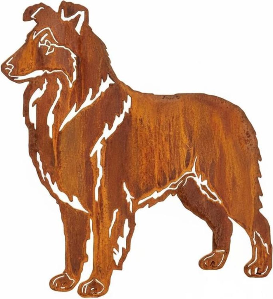 Edelrost Collie - Rost Deko Hund Rostfigur Gartendeko für Produktbild 