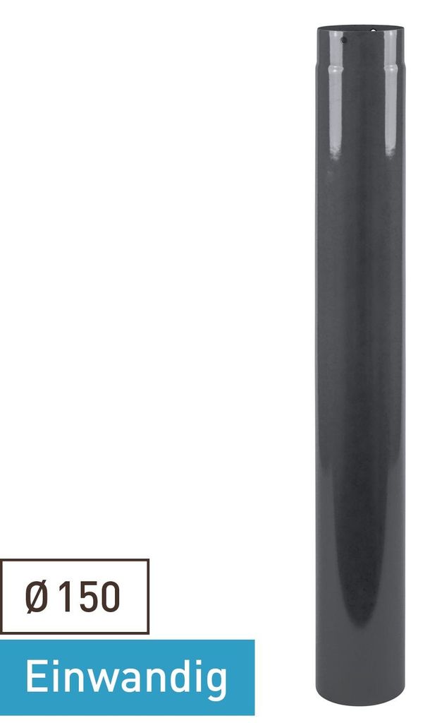Raik Rauchrohr / Ofenrohr Emaille 150mm - 1000mm Grau