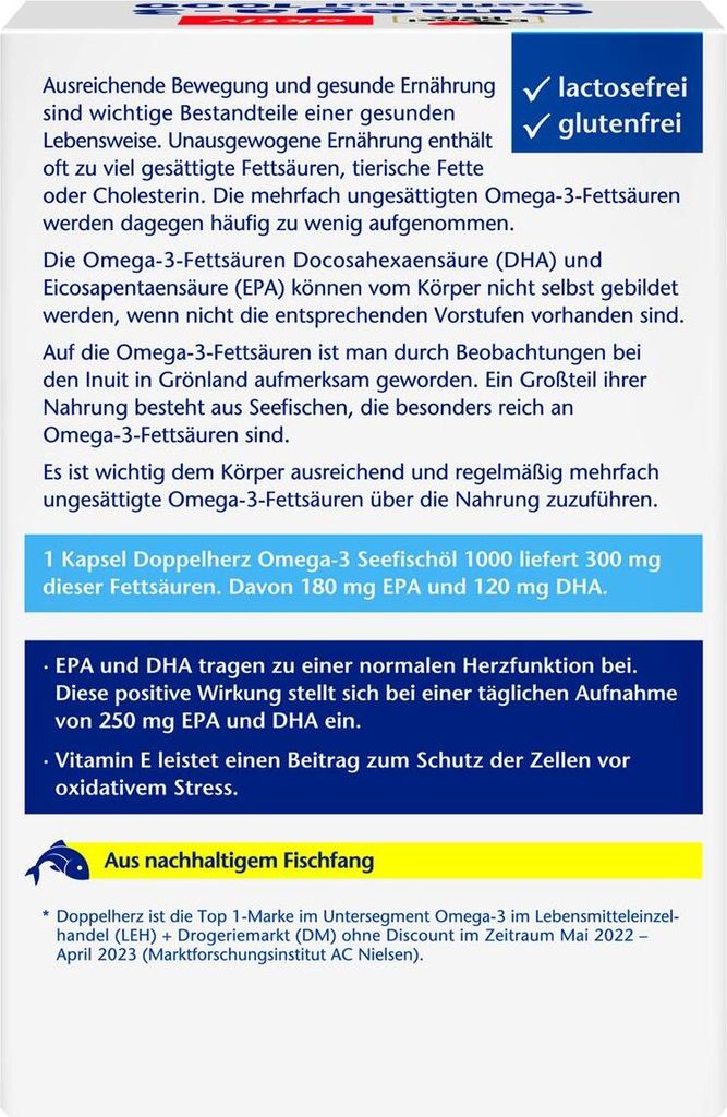 Doppelherz  | Omega-3 Seefischöl 1000  | 80 Kapseln Produktbild 