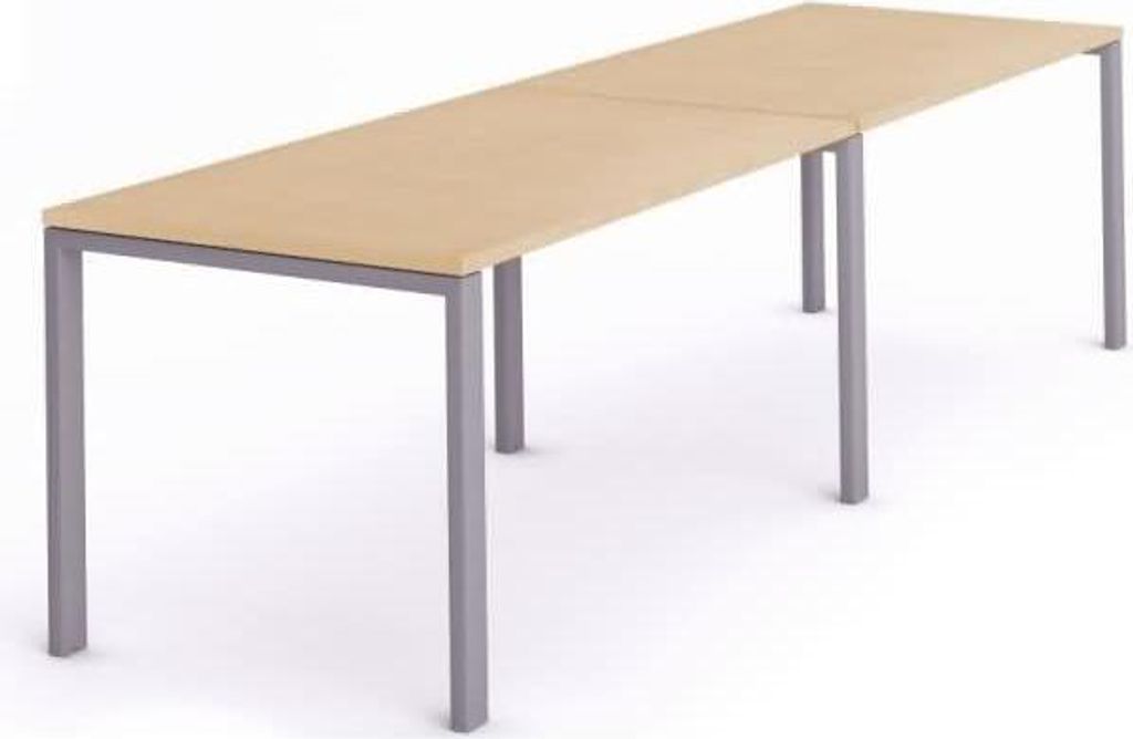 Mehrfacharbeitstisch Total BxTxH 360x80x73cm Gestell grau Platte Melamin buche.