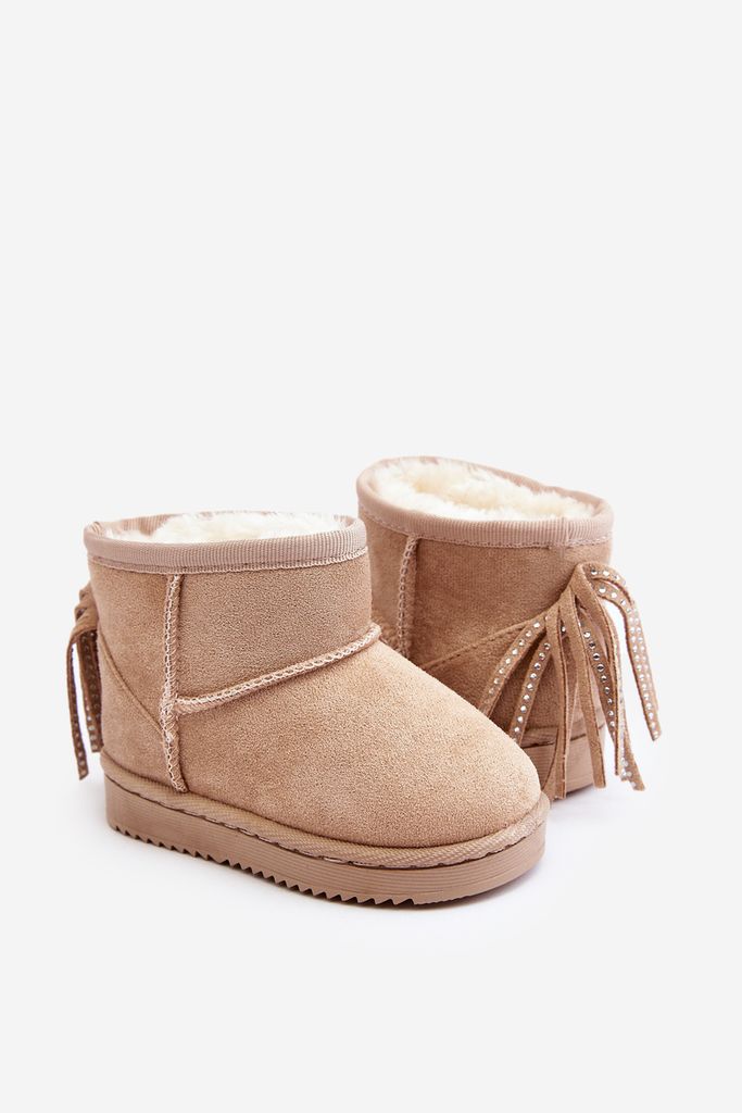 Kinder Gefütterte Fransen Schneestiefel Beige Mikyla 30