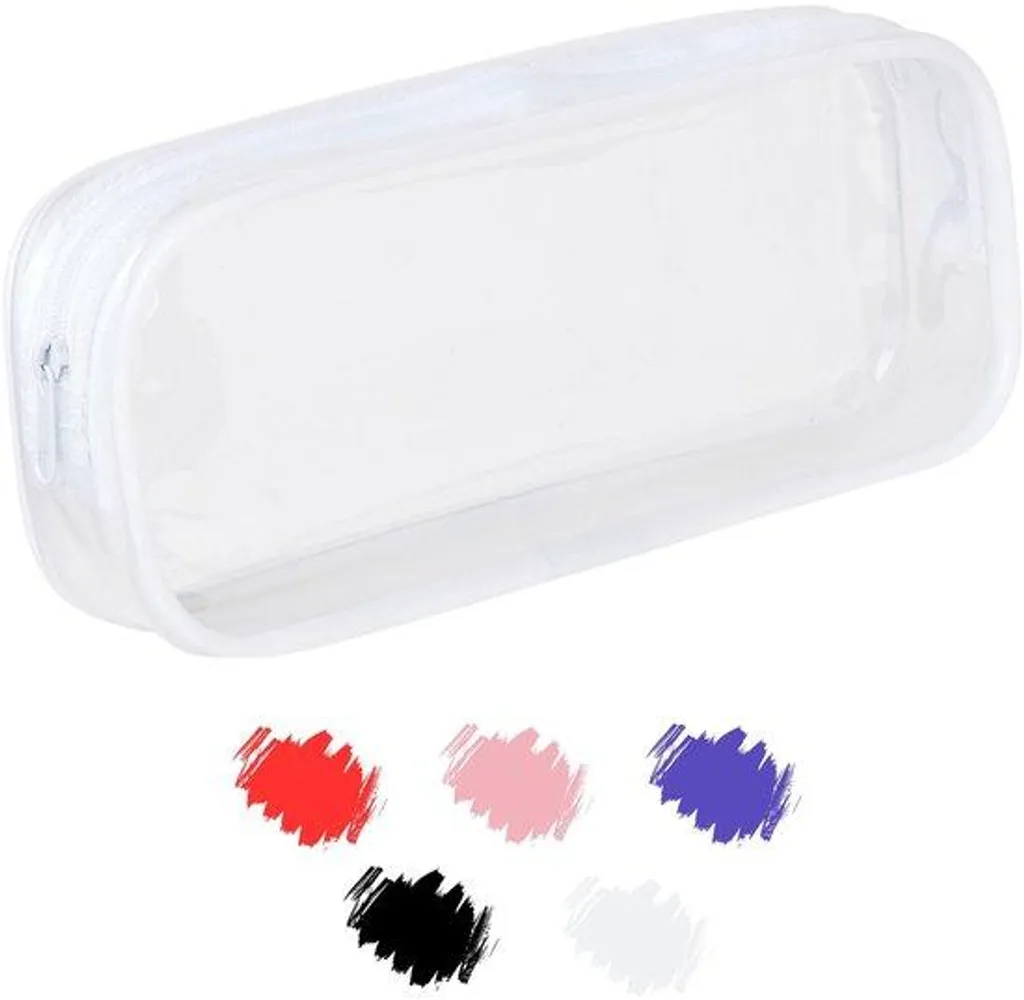 Étui transparent en PVC de forme ronde pour fournitures de bureau