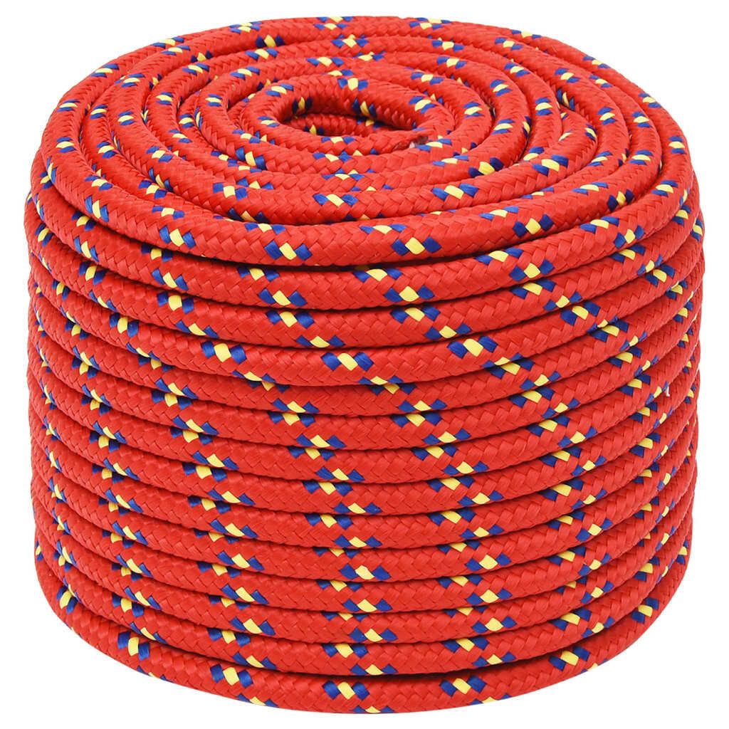 vidaXL Corde de bateau rouge 12 mm 25 m Polypropylène Image du produit 