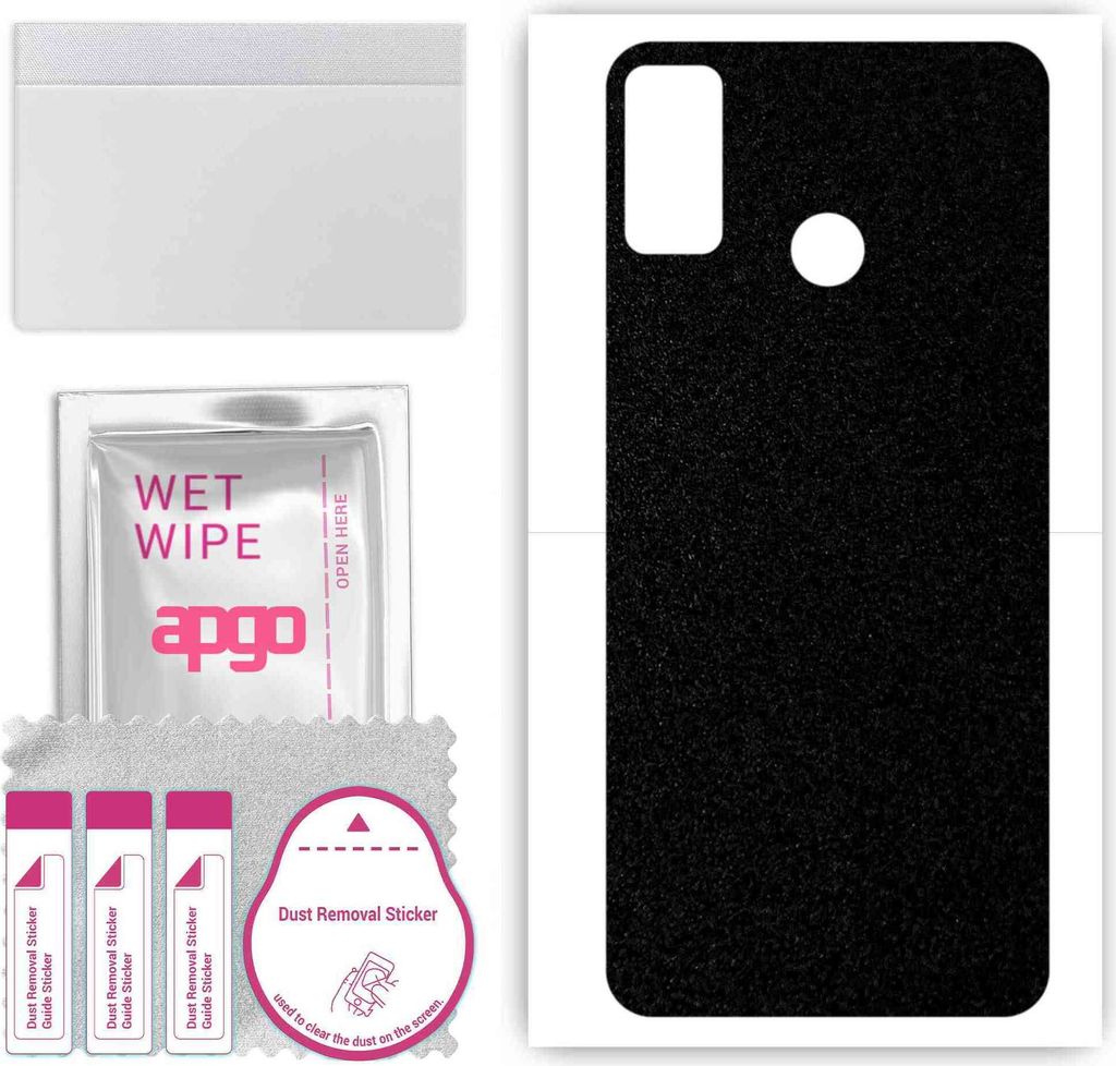 apgo Rückseite Schutzfolie, Skin, kompatibel mit Honor 9X Lite, Hinten Displayschutzfolie aus Vinylfolie, kratzfest, einfache Montage - Mattschwarz