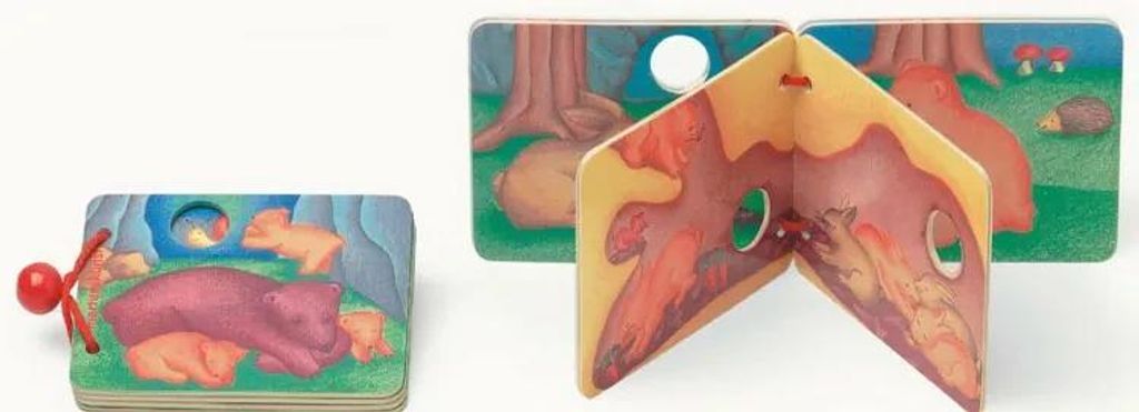 Bino Bilderbuch Bär schau hin mit Gucklöchern, abwaschbar, 13,5x10,5 cm, Waldtiere