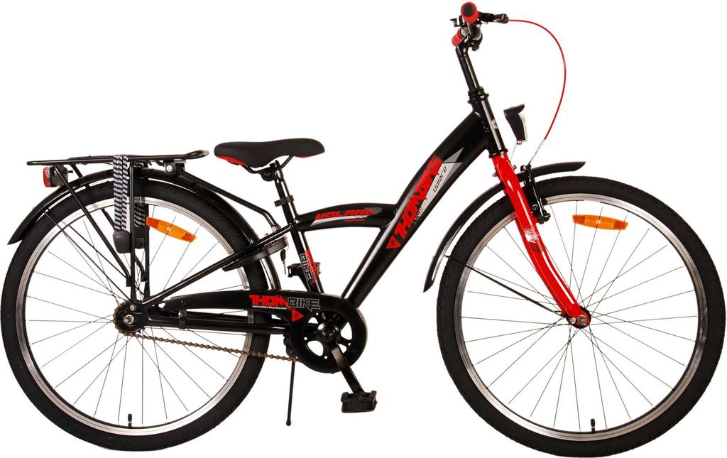 Volare Thombike Kinderfahrrad - Jungen - 24 Zoll - Schwarz Rot