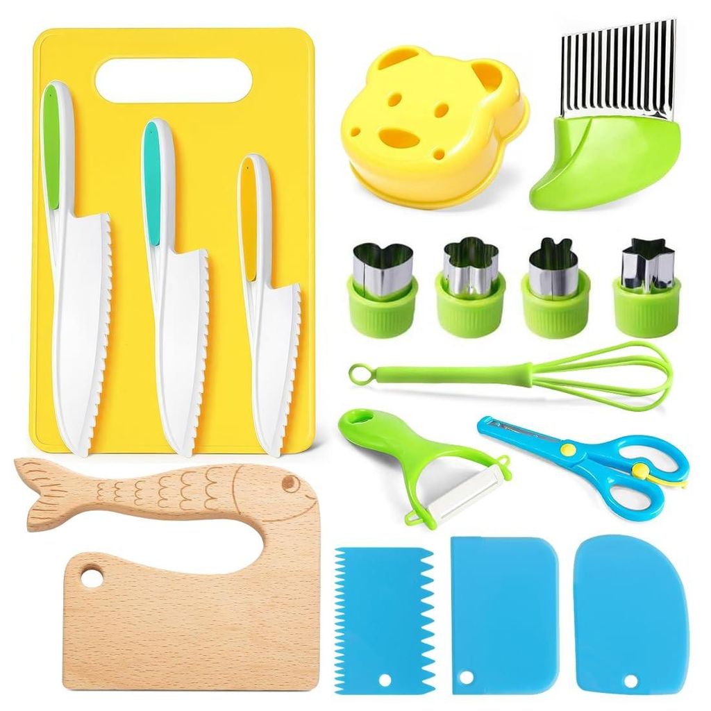 Montessori keukengereedschap set voor kinderen - 17-delige Productafbeelding 