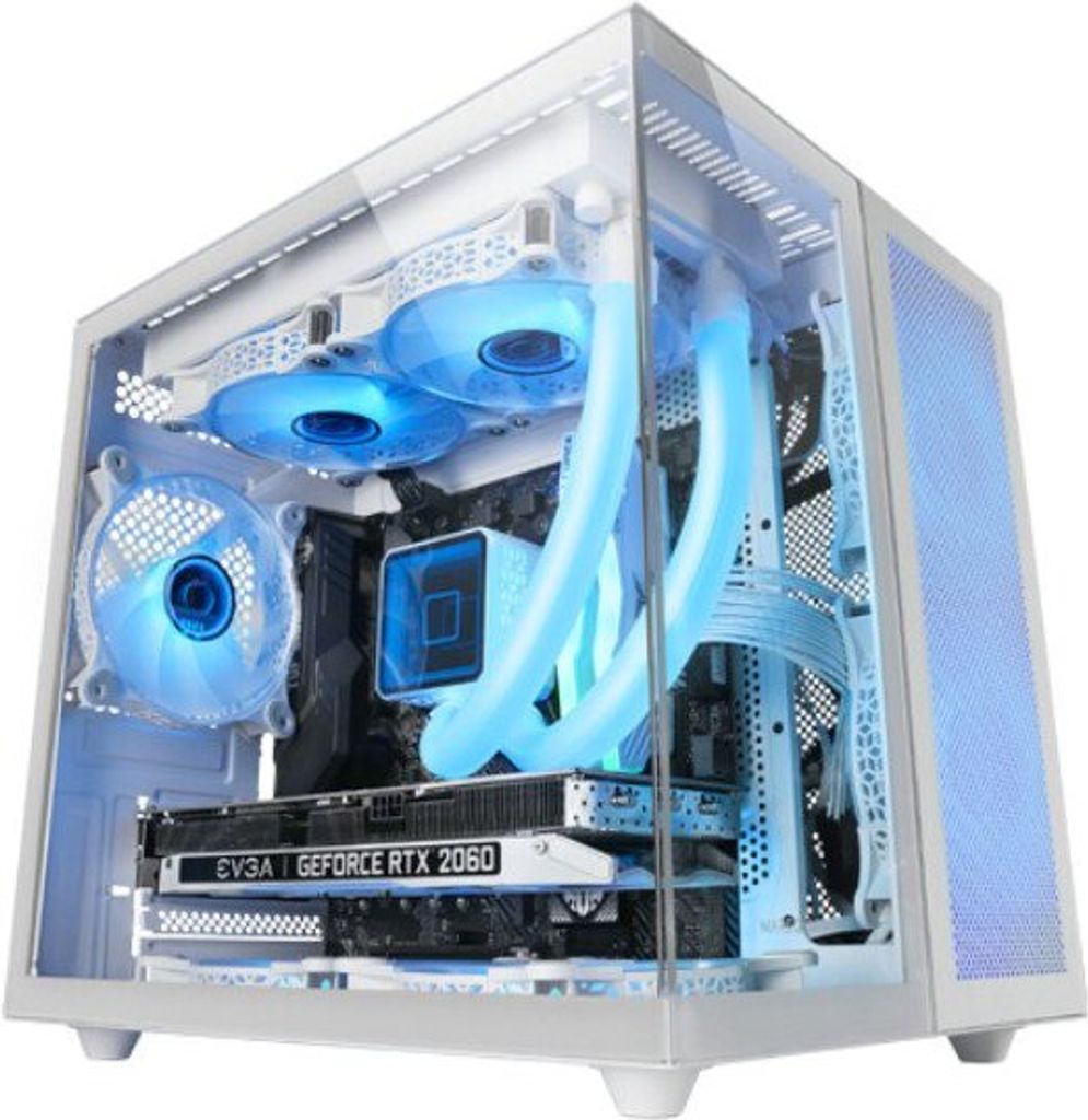Mars Gaming MC-NOVAMW, Mini Tower, PC, Weiß, micro ATX, Mini-ITX, Metall, Gehärtetes Glas, Gaming