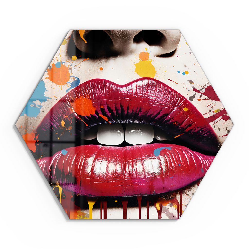 DEQOART Glasbild Echtglas 40x35 cm 'Explosive Poesie' Wandbild Bild modern Deko