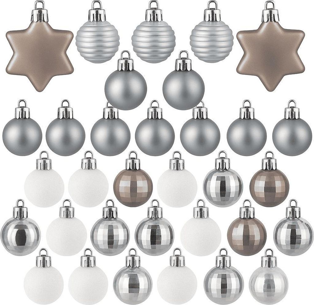 132 Weihnachtskugeln Silber Christbaumkugeln Set Christbaumschmuck Baumschmuck