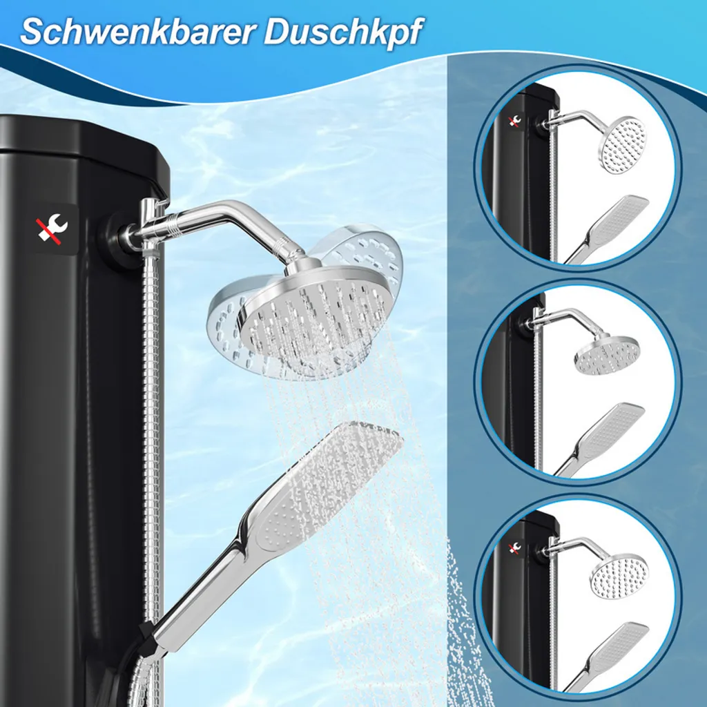 HydroLuxe Doccetta a Mano Alta Pressione – Soffione Doccia in Acciaio Inox 304 con Ugelli in Silicone Anticalcare, Risparmio Idrico, Facile da Installare per Bagno