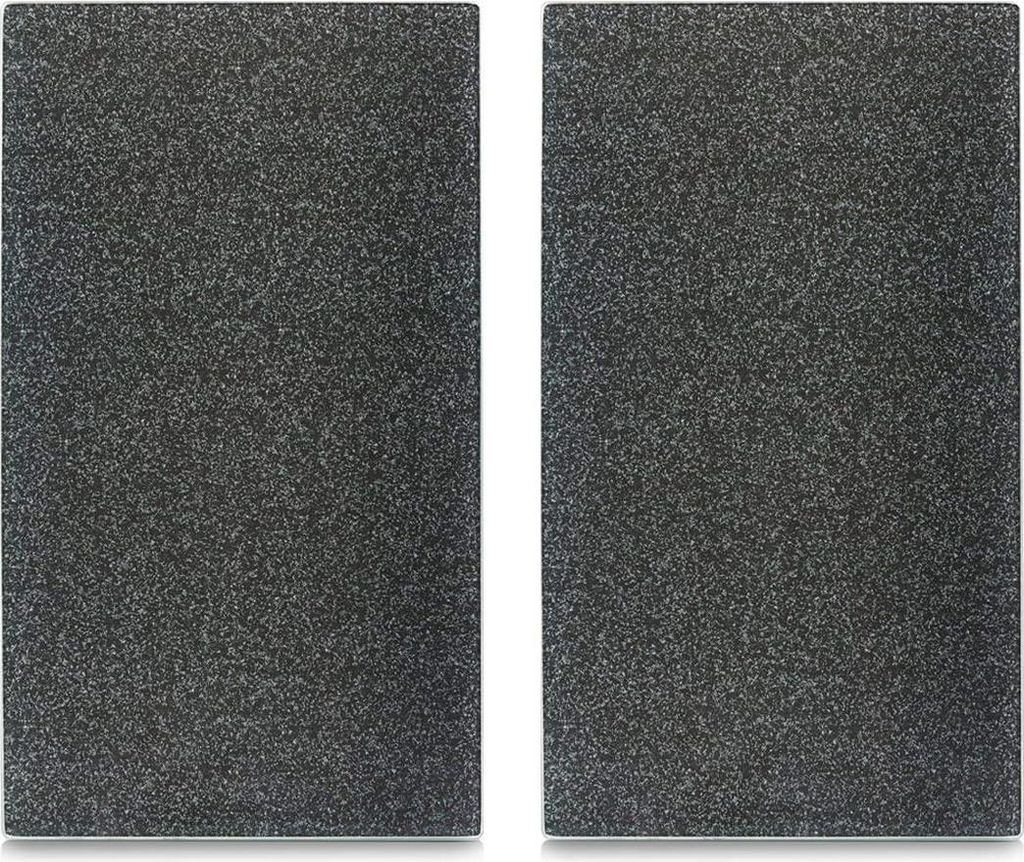 Herdabdeck-/Schneideplatten - Granit - 2-teiliges Set - Glas Anthrazit - Küchenaccessoires