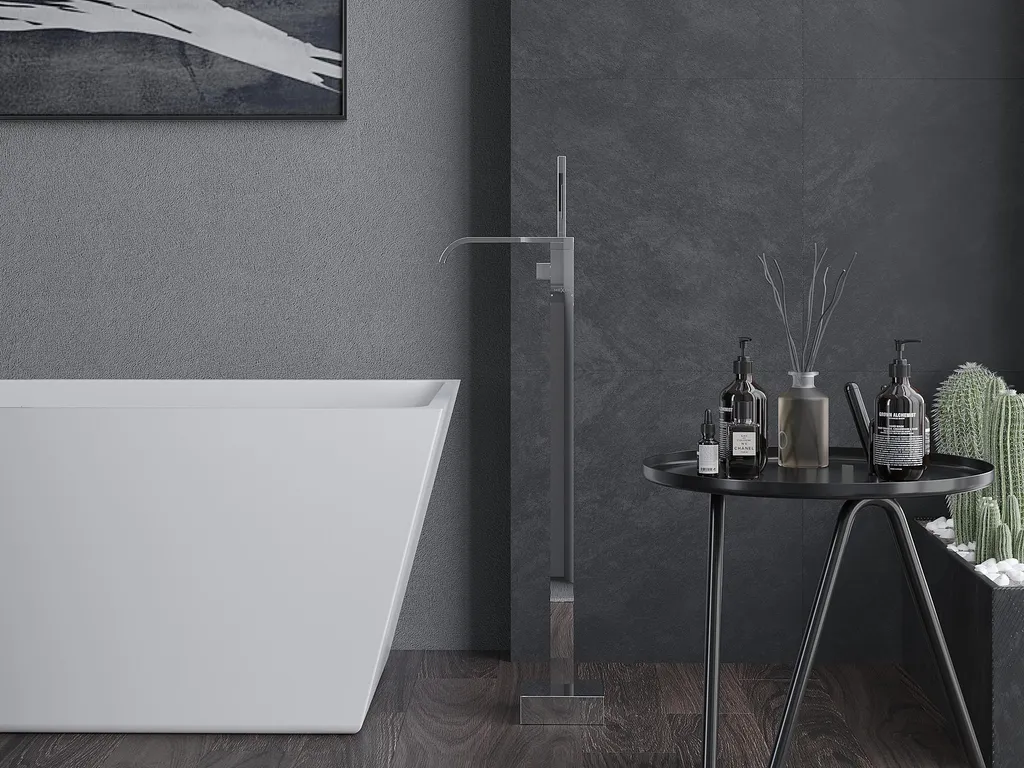 Robinet de baignoire mural chromé Lava - Mitigeur bain-douche chic