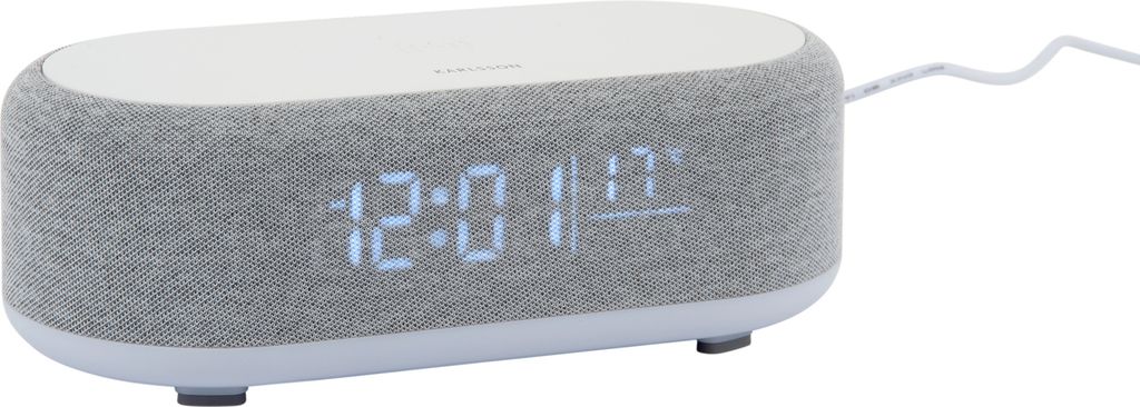 Karlsson - Vogue Wecker m. Telefonladegerät und Bluetooth - Mausgrau