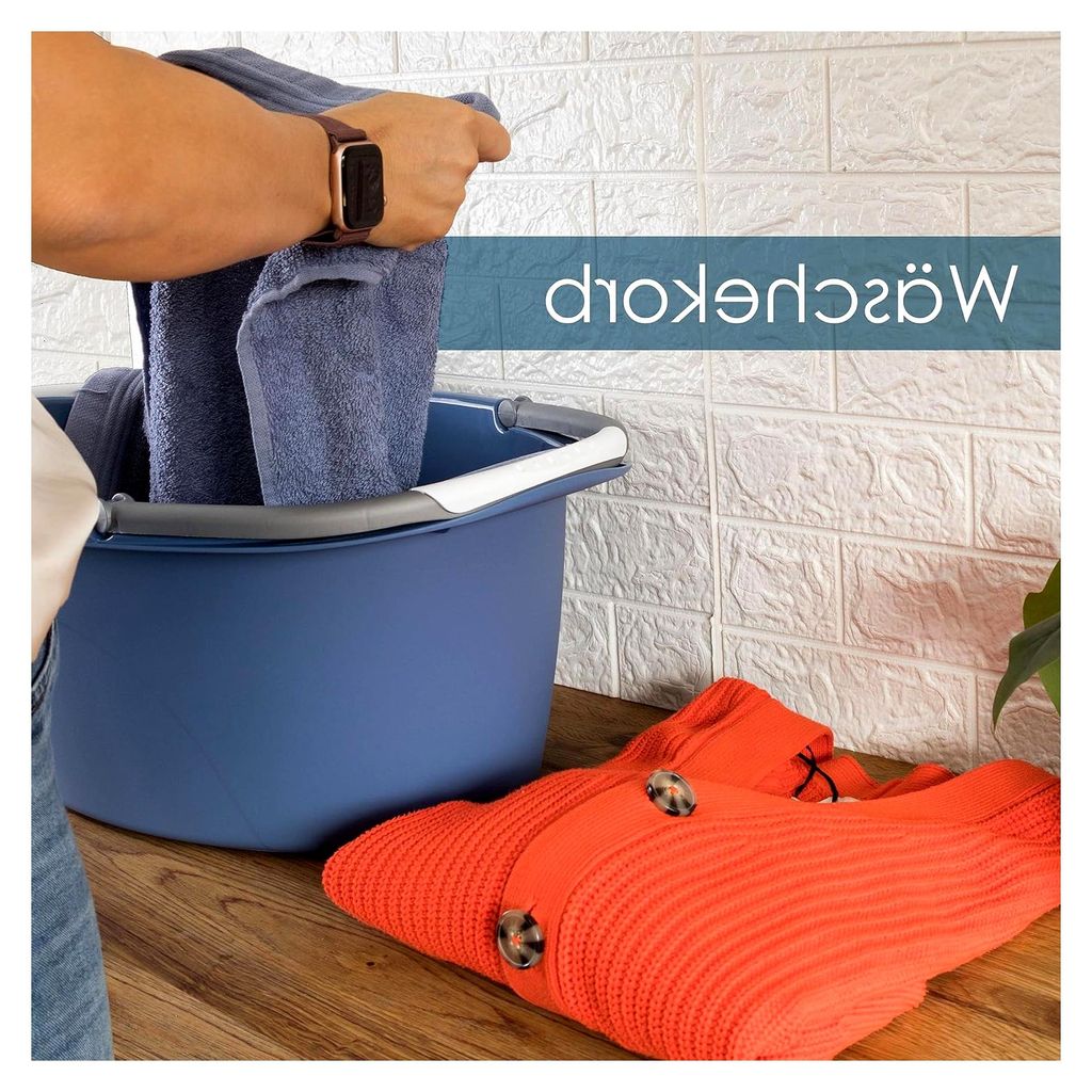Eimer - Oval - 25 Liter - 60x40x23 cm - PP - Polypropylen - Stapelbar - Mit 2 Henkeln - Waschbecken, Einkaufskorb, Behälter, Aufbewahrung, Spülsc...