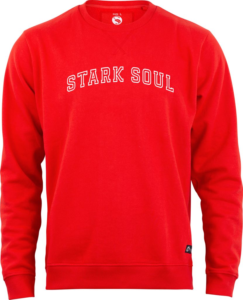 Stark Soul Uni Sweatshirt COLLEGE, Rundhals-Sweater – Pullover, Uni, Innen angeraut, Farbe: Rot, Gr: XL