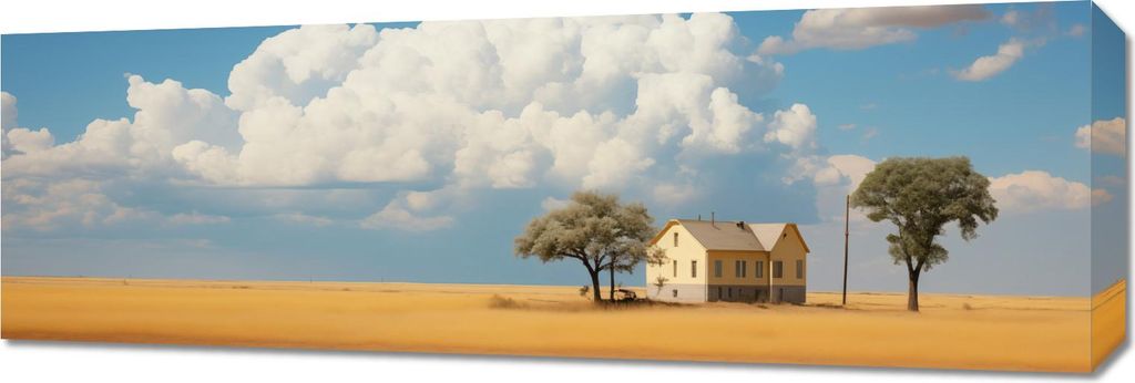Bild 90x30cm Wohnhaus