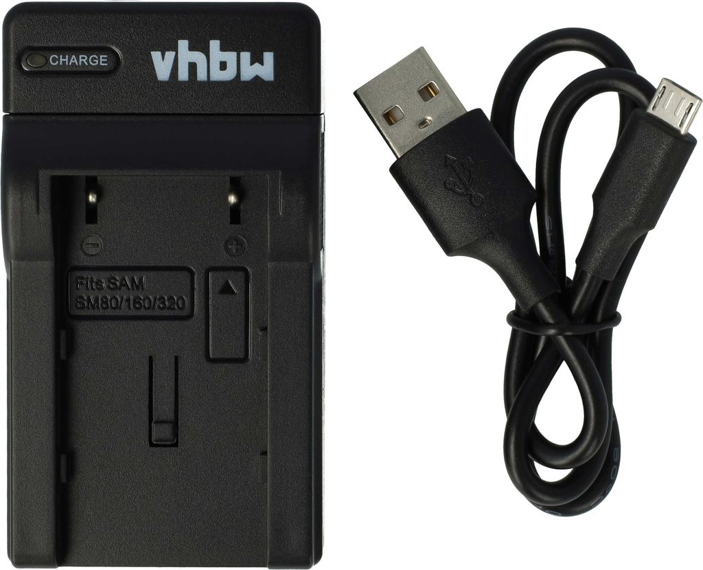 vhbw USB-C Ladegerät kompatibel mit Samsung SC-D355, SC-D354, SC-D353, SC-D352, SC-D351 Kamera Camcorder - Ladeschale + USB-C Kabel Ladeanzeige