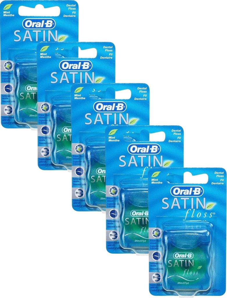 5x Oral-B Satin Floss Zahnseide a 25m
