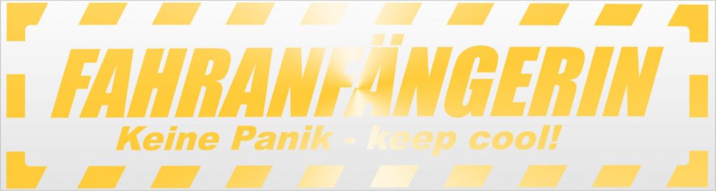 Kiwistar Fahranfängerin gestreift Magnetschild Schild magnetisch - 45cm Gelb - reflektierend - Magnetfolie für Auto PKW Kfz