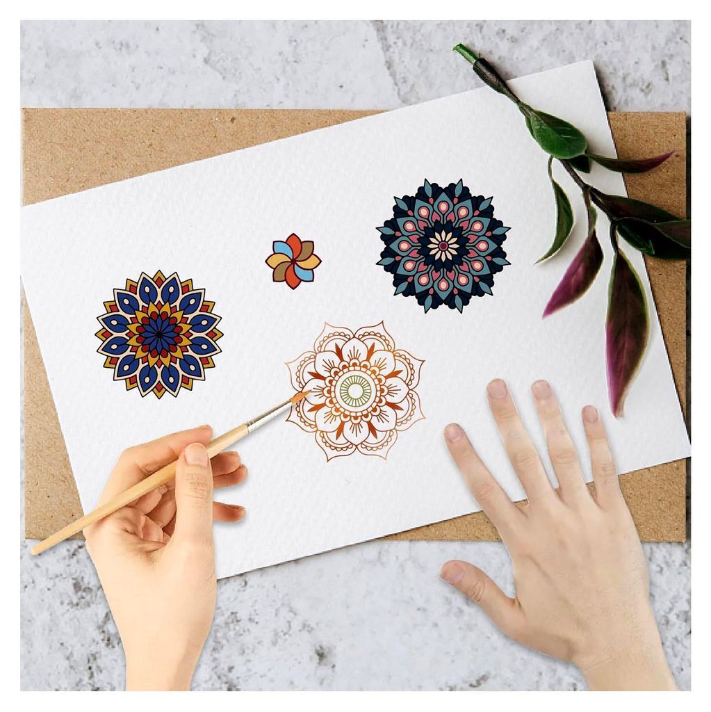 Mandala Blumen Klare Gummistempel Wiederverwendbare Boho Yoga Transparente Silikonstempel Vintage Für Tagebuchkartenherstellung Dekor DIY Scrapboo...