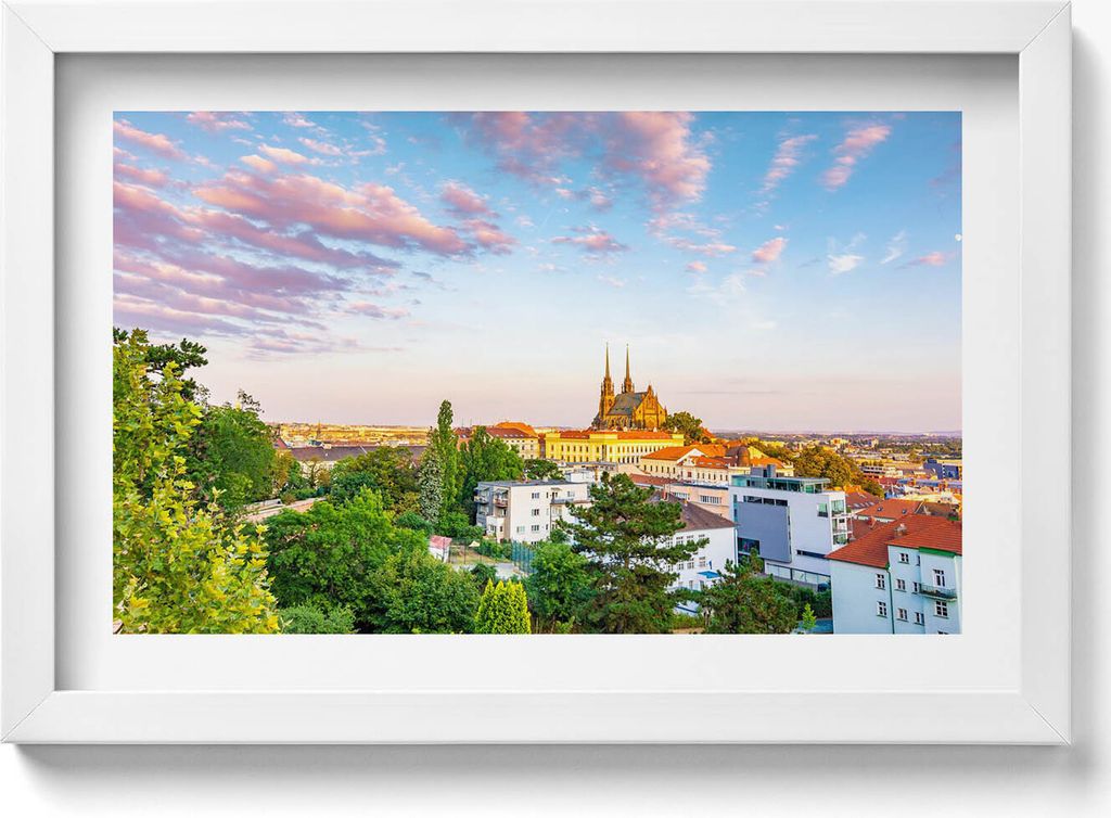 Gebäude Brünn Tschechische Republik– Wandbild mit Rahmen – Gerahmtes Bild – Wanddekoration – 30x20 cm – Weiß Rahmen