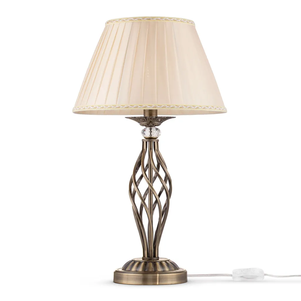 Luminaire de bureau design en métal laiton beige E14 hauteur 55 cm
