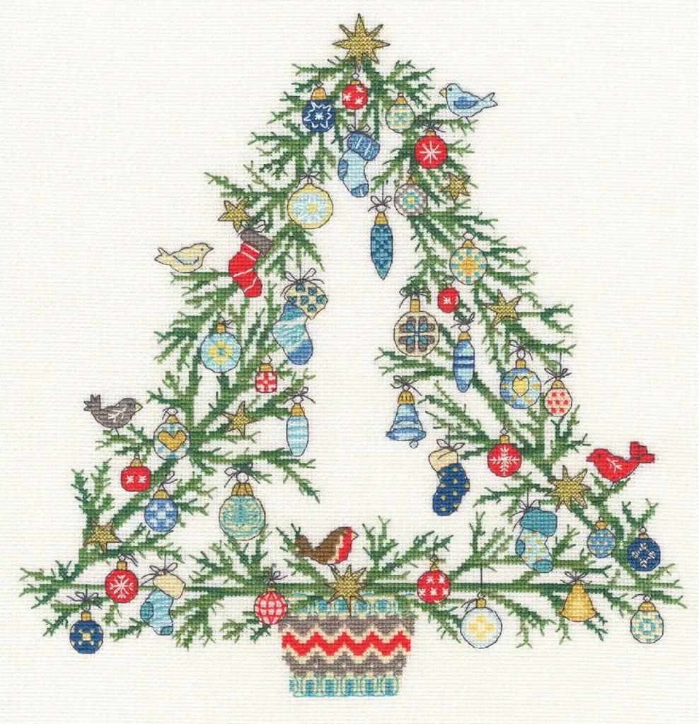 Bothy Threads Kit de broderie au point de croix Arbre de la Joie XX23