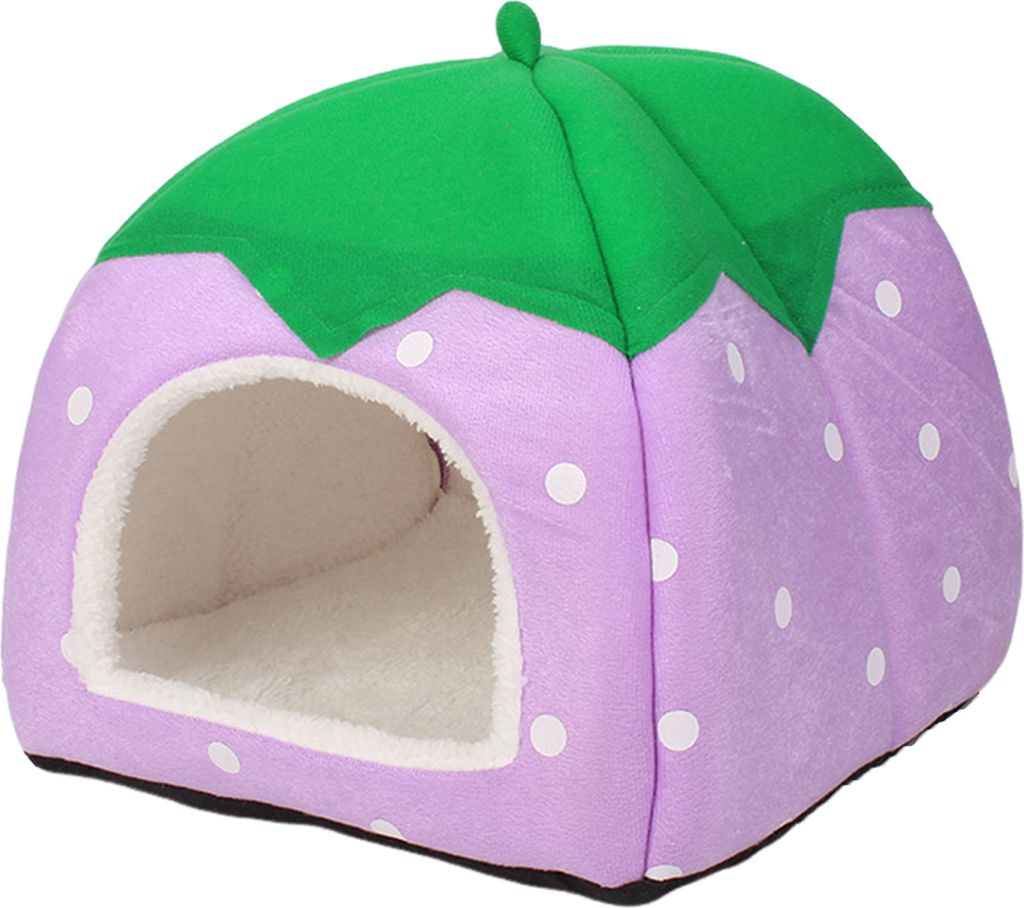 Erdbeer-Hamsterhaus, Meerschweinchen-Versteck, Kleintierbett, Zwergkaninchen, Chinchilla, Igel, Frettchen, Versteck, Hütte, Käfigzubehör für He...