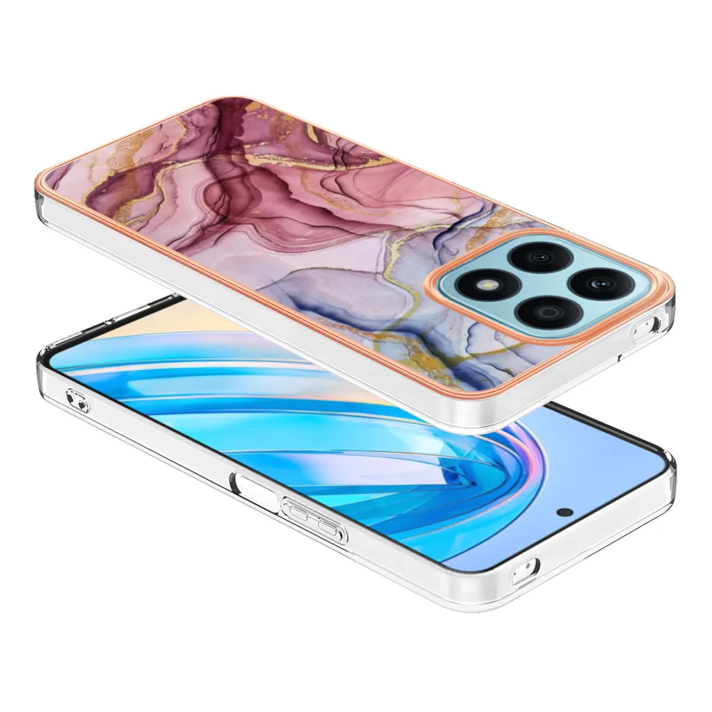 Custodia Per Honor X8a Con Fiori - Cover TPU Trasparente Morbida, Antiurto E Antigraffio, Protezione Sottile Con Motivo Floreale