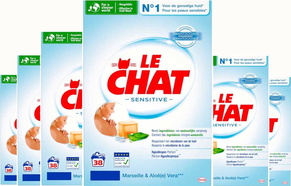 Lessive en poudre Le Chat Sensitive - Marseille et Aloe Image du produit 
