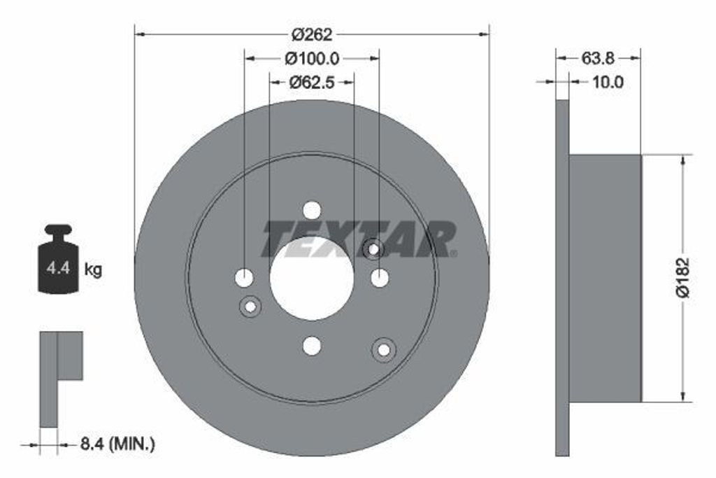 TEXTAR Bremsscheibe Artikel: 92161303