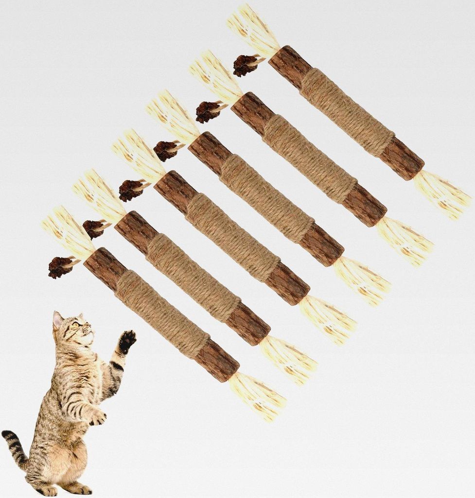6 Stück Katzenminze Sticks, Katzen Sticks Matatabi Kausticks Interaktives Katzenspielzeug, Katzen Kauhölzer Silvervine Sticks zur Katzen Zahnpfle...