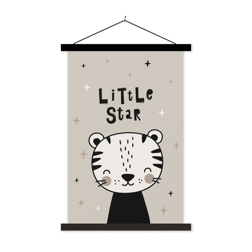 MuchoWow Textilposter Kleiner Stern - Kinder - Zitate - Baby 120x180 cm mit schwarzem Rahmen - Fotos
