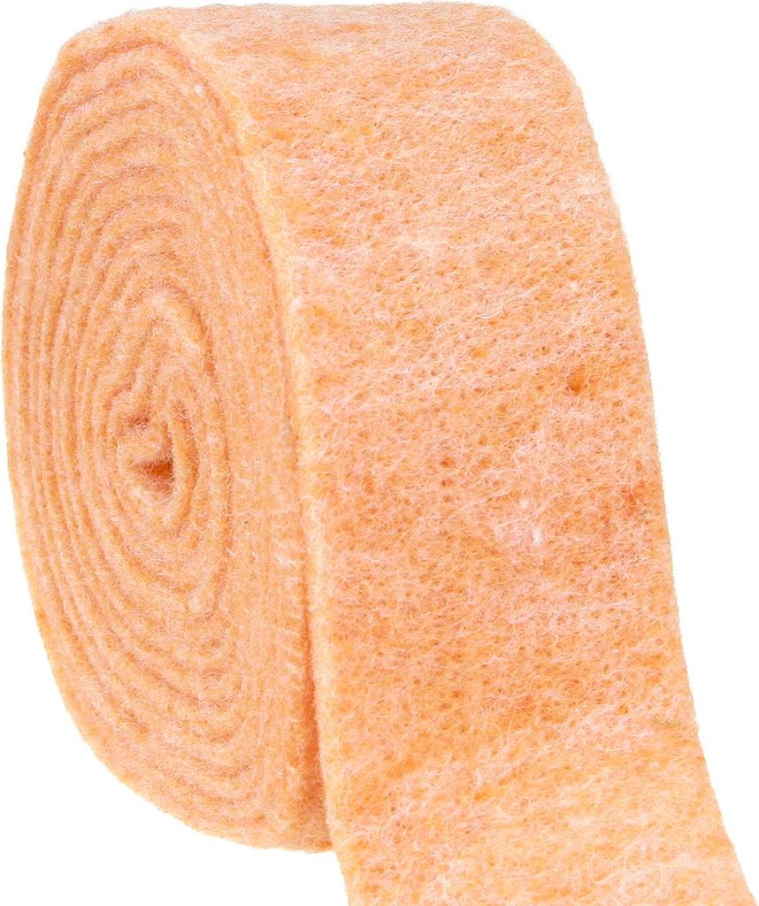 Filzband Orange 7,5cm x 5m - Dekoration Herbst Tischdeko 100% Schafwolle