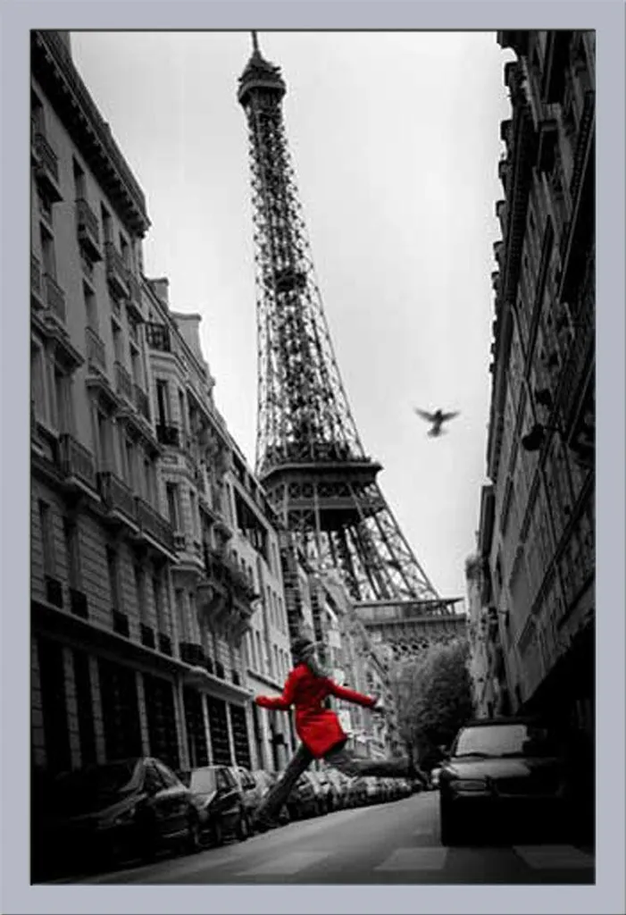 Cornice Shinsuke® Maxi Argento con Poster Parigi Torre Eiffel 61x91