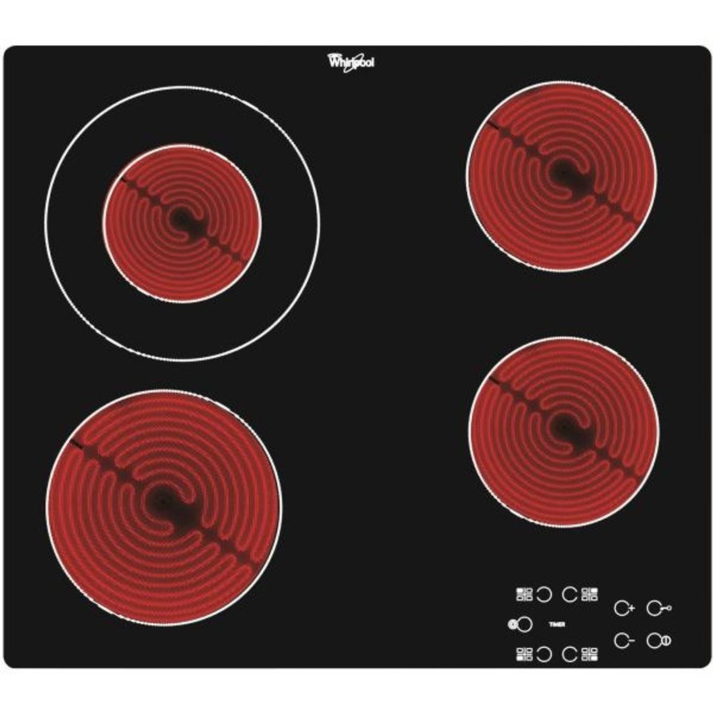 Whirlpool AKT 8130 NE, Noir, Rouge, Encastrable, Céramique, Image du produit 
