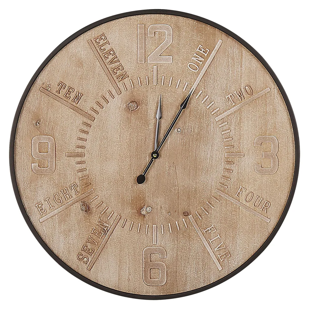 Horloge murale 60 cm bois et métal : lisibilité et design pour séjour