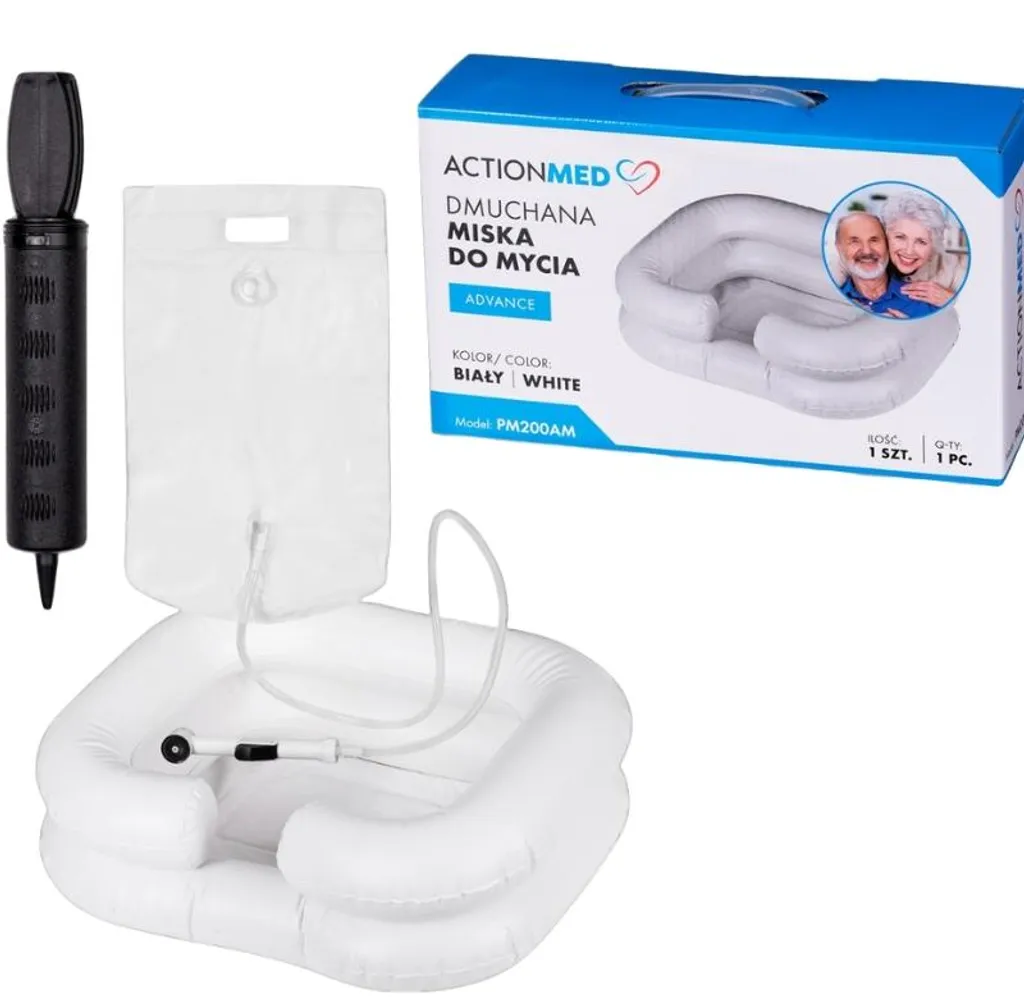 Cuvette ADVANCE gonflable ergonomique avec appui-tête intégré pour soins - 11