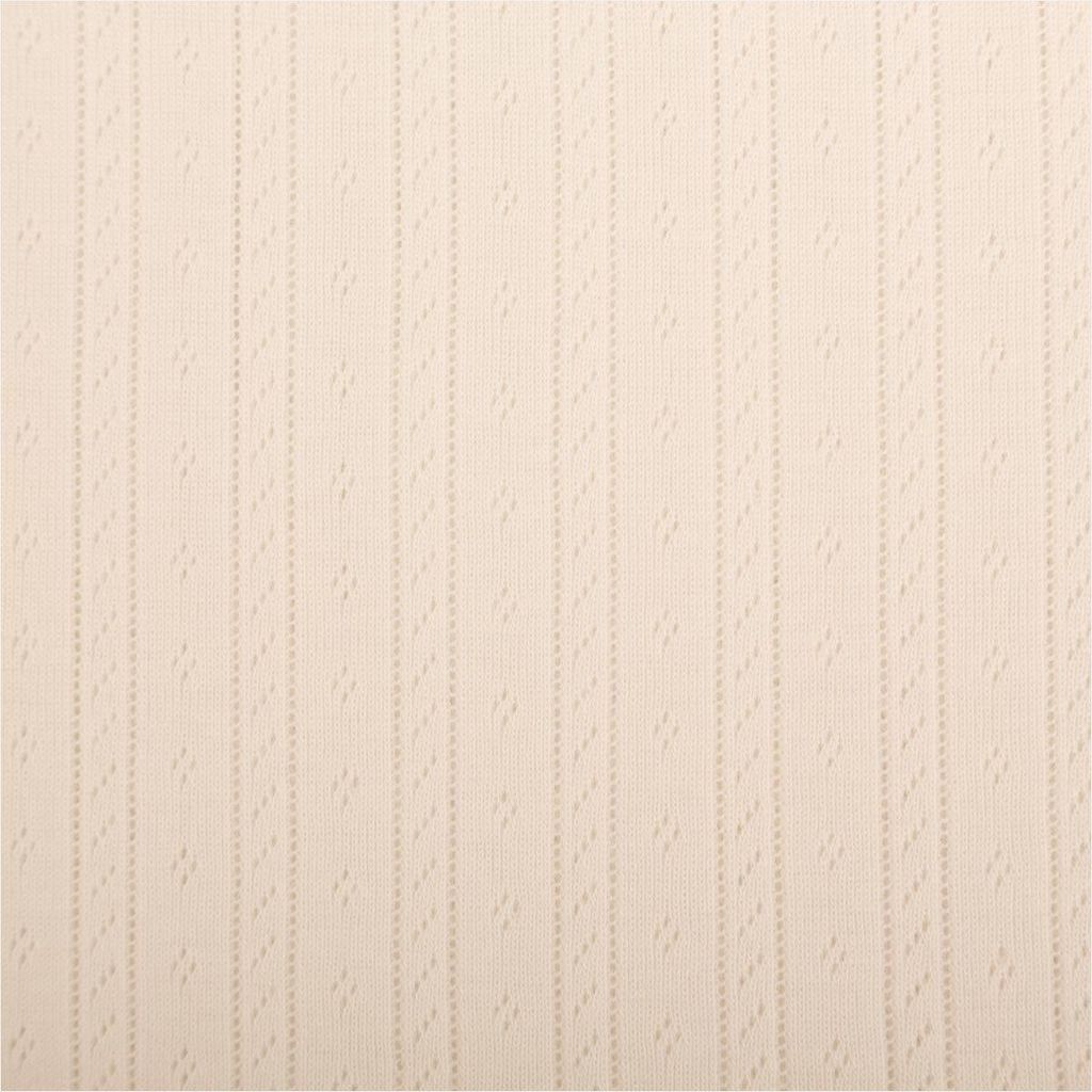 Strickstoff Pointelle Baumwolle wollweiß Lochmuster 145 cm