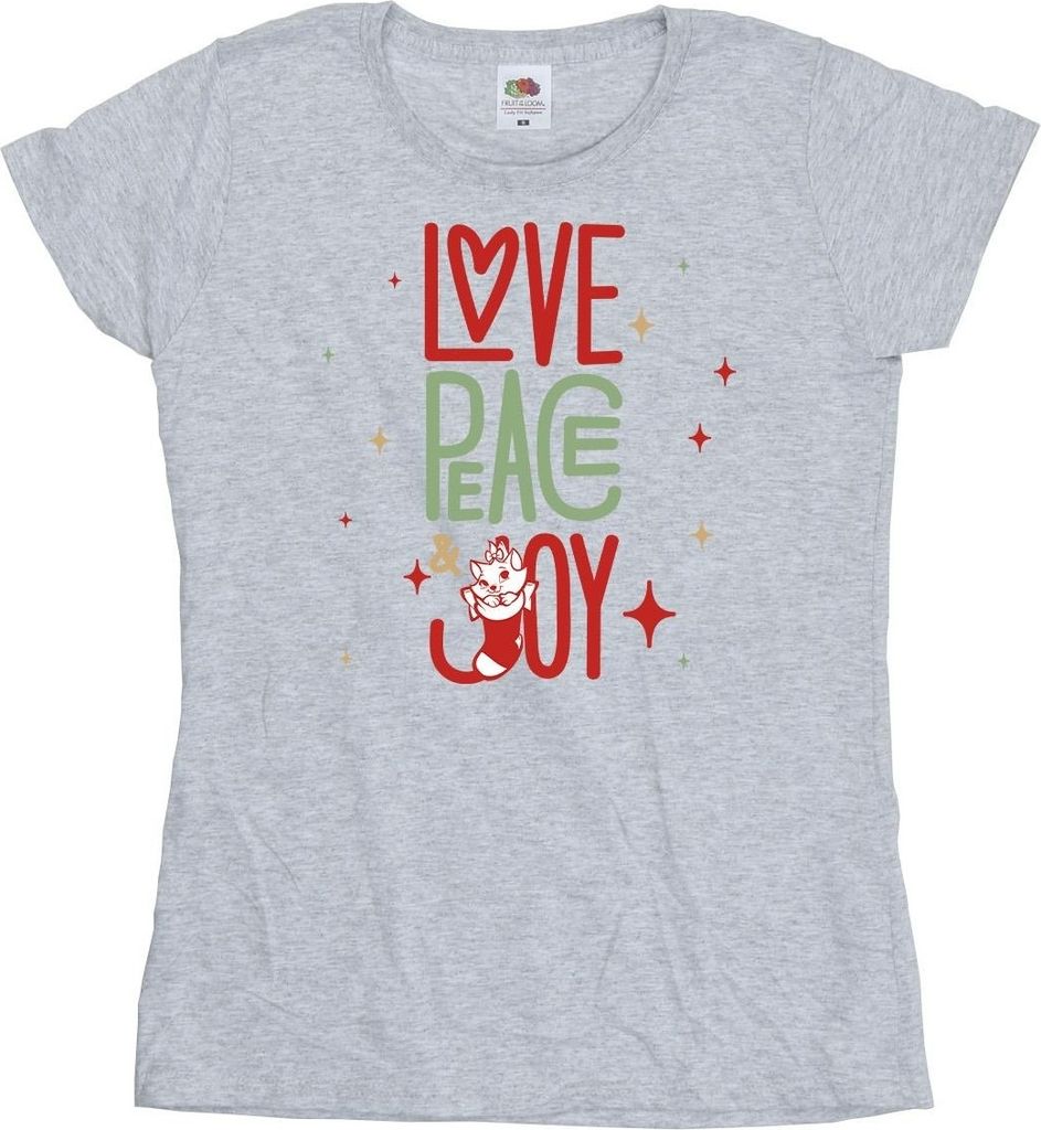 Disney - "The Aristocats Love Peace Joy" T-Shirt für Damen BI8377 (XL) (Grau)