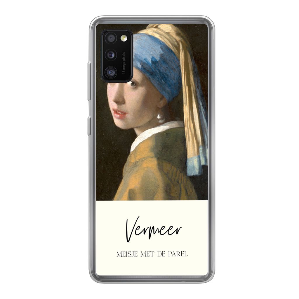MuchoWow Handyhülle Schutzhülle Hülle für Samsung Galaxy A41 Das Mädchen mit dem Perlenohrring - Vermeer Silikon Softcase Handy Hülle - Mob...