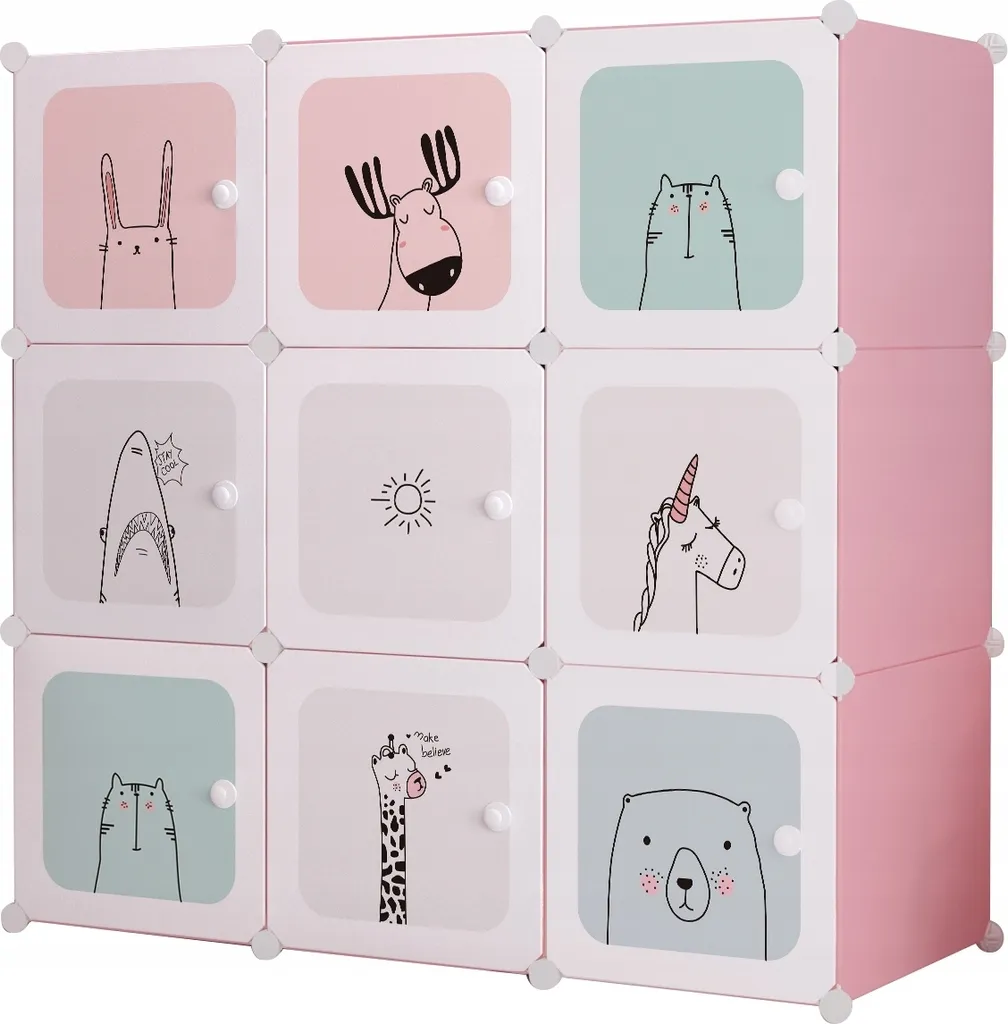 Armoire Enfant ROSA Modulable 9 Compartiments - Système Anti-Poussière
