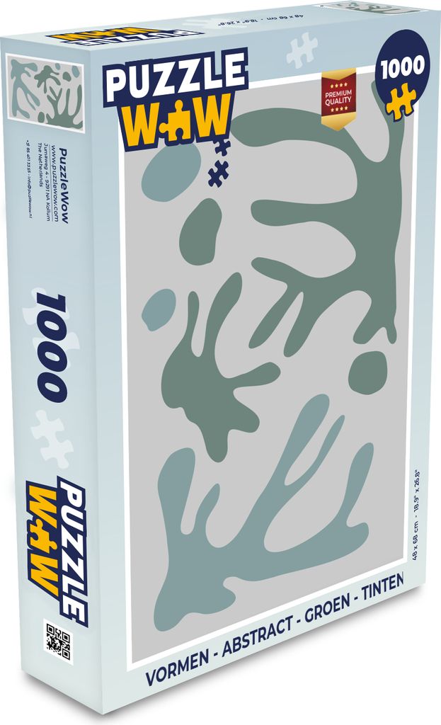 MuchoWow Puzzle 1000 Teile Formen - Abstrakt - Grün - Spielzeug - Alt und Jung - Spiele - Puzzeln
