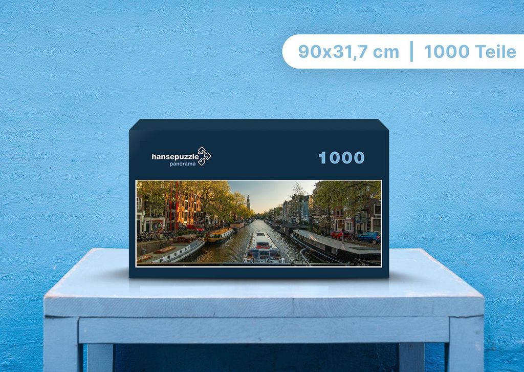 hansepuzzle 105318 - Kanal in Amsterdam Puzzle, 1050 Teile, Reisen, 60,0 x 46,0cm mit hochwertiger Aufbewahrung, Kartonbox & Beutel