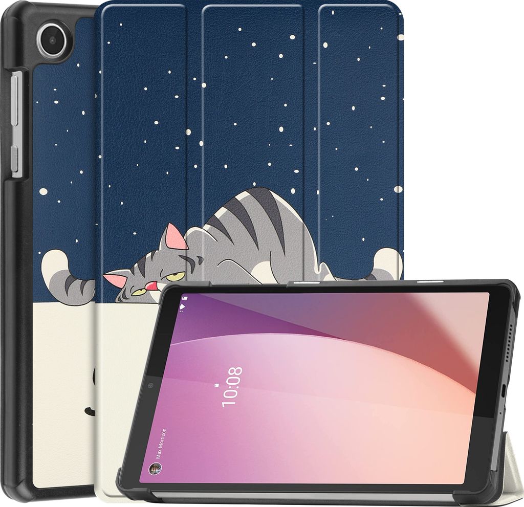 Case2go - Hülle kompatibel mit Lenovo Tab M8 4th Gen (8 Inch) - Tablet-Hüllen Kunstleder Tablet Case Schutzhülle - Good Night