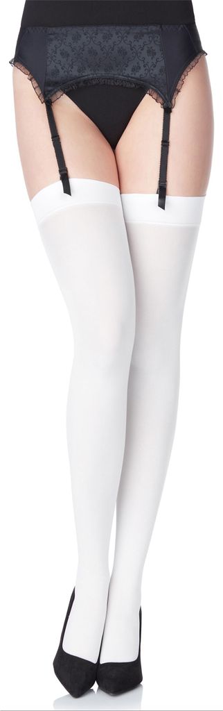 Merry Style Damen Mikrofaser Strapsstrümpfe MS 799 40 DEN (Weiß, XS-S (32-38))