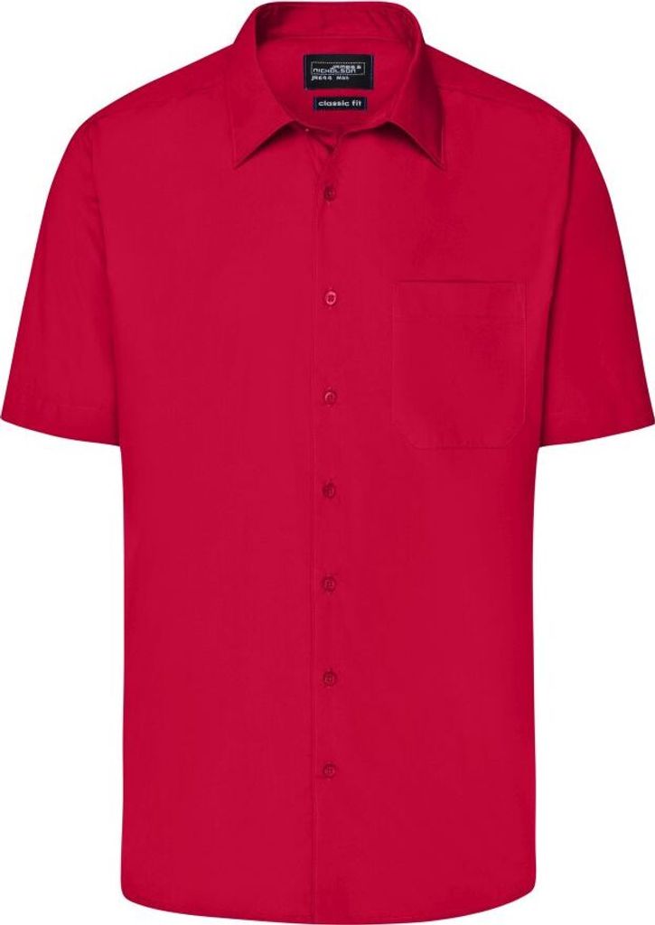 Men's Business Shirt Short-Sleeved red, Gr. L